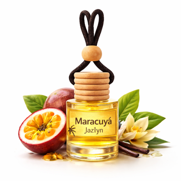 Difusor de maracuyá Jazlyn y frutas difusor colgante para auto maracuya jazlyn aroma tropical dulce y fresco ecuador